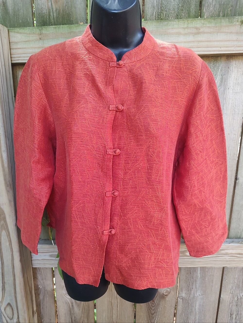 🏵️ Eileen Fisher Burnt Orange Linen Cotton Lightweight Relaxed Button Down Top